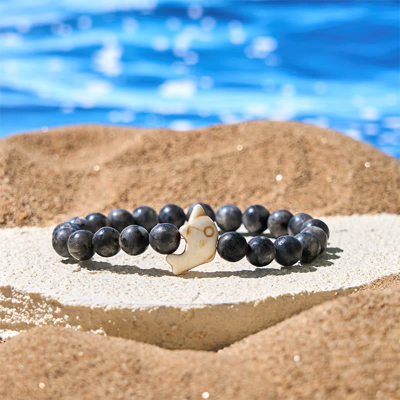 Buddhist Blessing Natural Various Stones Dolphin Spiritual Balance Bracelet