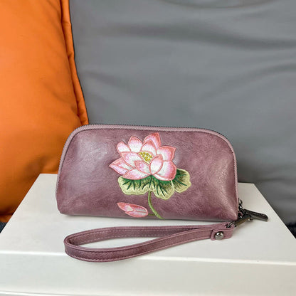 Buddhist Blessing Lotus Su Embroidery Journey Shopping Purse Handbag