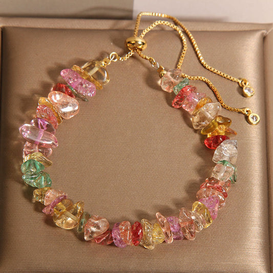 Buddhist Blessing Various Gravel Crystals White Crystal Blue Crystal Protection Bracelet