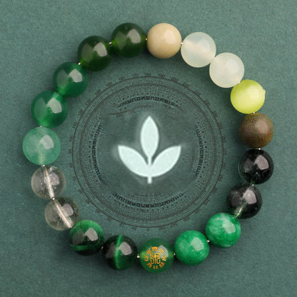 Buddhist Blessing Five Elements Various Agate Balance Luck Bracelet