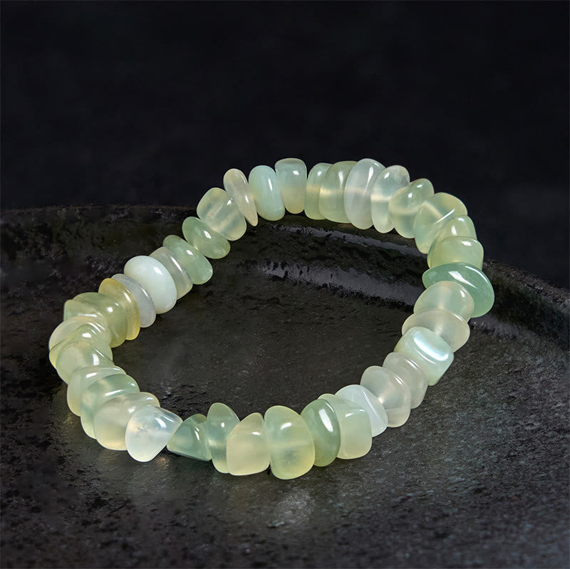Buddhist Blessing Natural Peridot Irregular Blocks Peace Bracelet