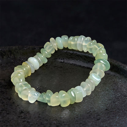 Buddhist Blessing Natural Peridot Irregular Blocks Peace Bracelet