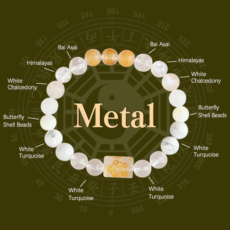 Buddhist Blessing Five Elements God Of Wealth Various Crystal Agate Wealth Luck Bracelet