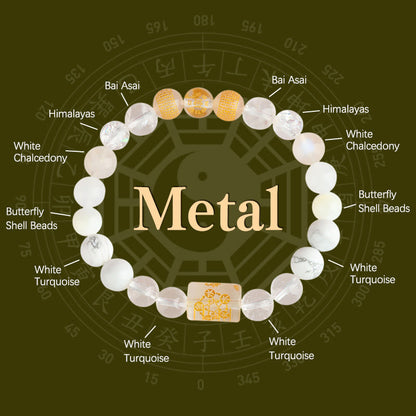 Buddhist Blessing Five Elements God Of Wealth Various Crystal Agate Wealth Luck Bracelet