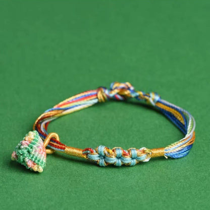 Buddhist Blessing Colorful Rope Peach Blossom Knot Zongzi Braided Bracelet