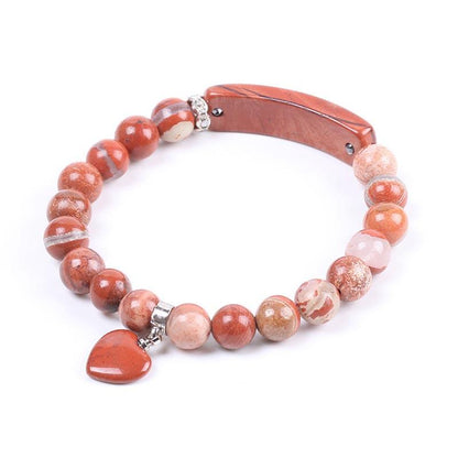 Buddhist Blessing Natural Quartz Love Heart Healing Beads Bracelet