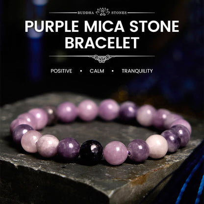 Buddhist Blessing Purple Mica Stone Positive Bracelet