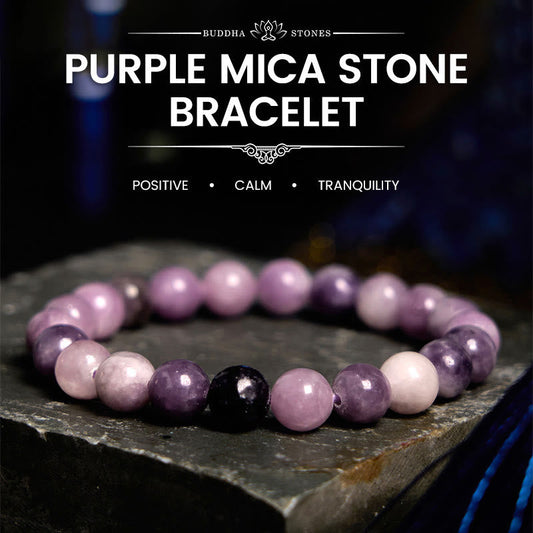 Buddhist Blessing Purple Mica Stone Positive Bracelet
