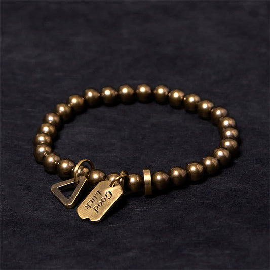 Buddhist Blessing Retro Pure Copper Brass Luck Bracelet