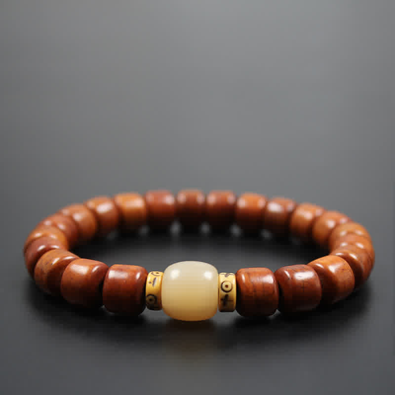 Buddhist Blessing Tibetan Bone Beads Om Mani Padme Hum Strength Bracelet