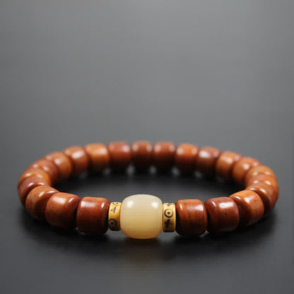 Buddhist Blessing Tibetan Bone Beads Om Mani Padme Hum Strength Bracelet