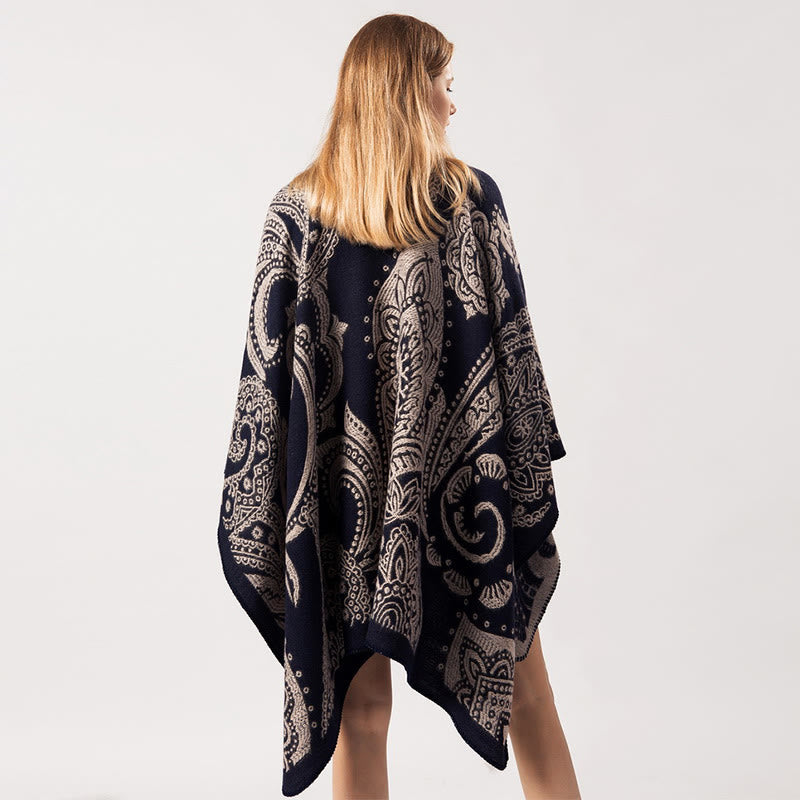 Buddhist Blessing Tibetan Cashew Flower Shawl Fall Winter Cozy Scarf Wrap