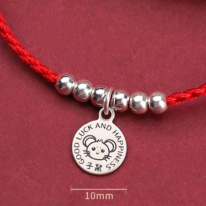 Buddhist Blessing Chinese Zodiac Kid Red String 999 Sterling Silver Protection Bracelet