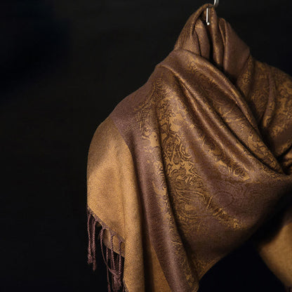 Buddhist Blessing Tibetan Cashew Jacquard Tassels Shawl Spring Fall Winter Warm Cozy Scarf Wrap