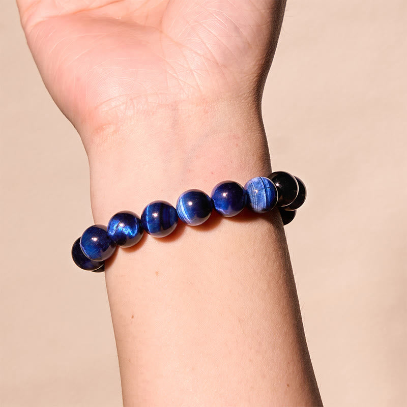 Buddhist Blessing Blue Tiger Eye Protection Bracelet