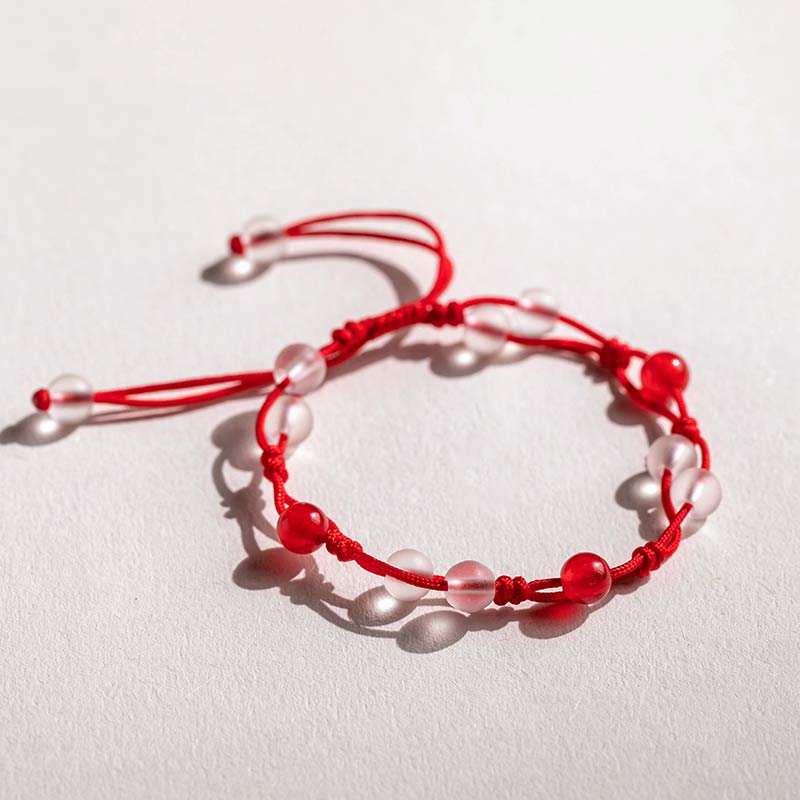 Buddhist Blessing Red Agate Moss Agate Cinnabar Calm Bracelet