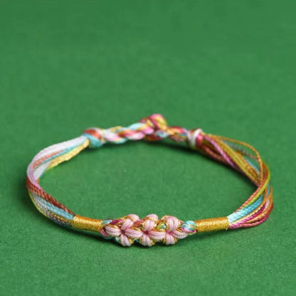 Buddhist Blessing Colorful Rope Peach Blossom Knot Zongzi Braided Bracelet