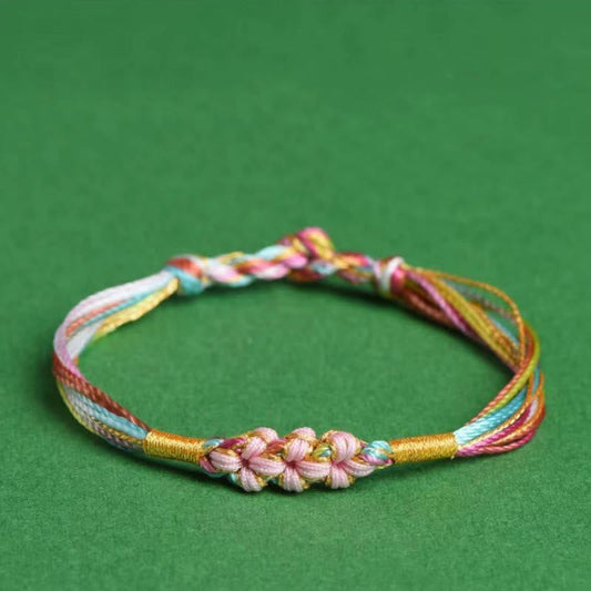 Buddhist Blessing Colorful Rope Peach Blossom Knot Zongzi Braided Bracelet