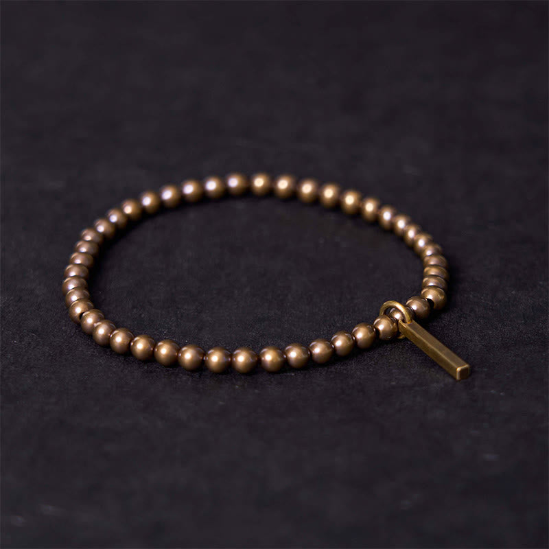 Buddhist Blessing Pure Copper Brass Beads Self Care Healing Bracelet