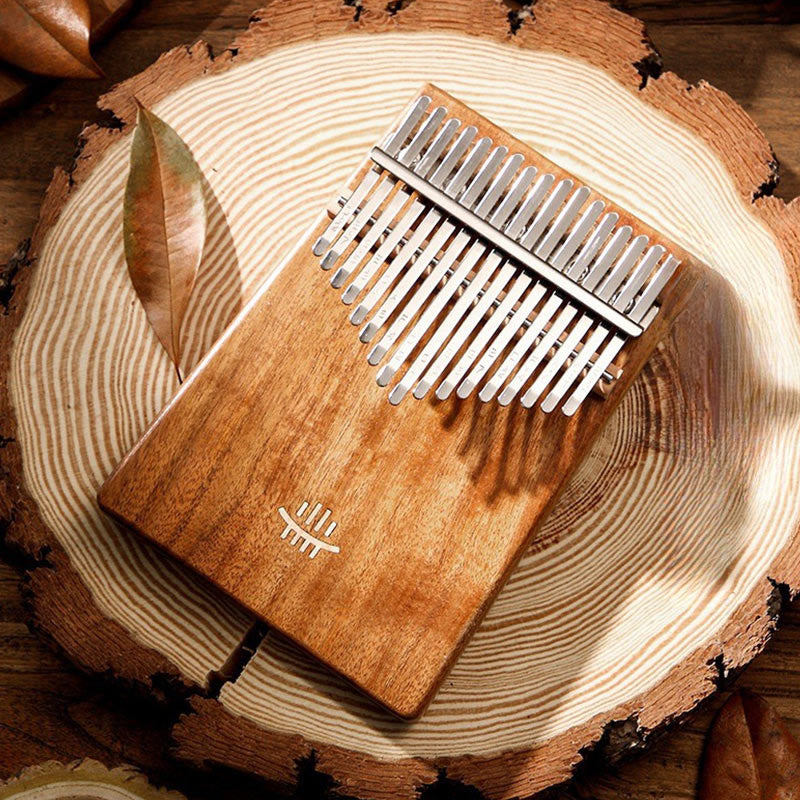 Buddhist Blessing Kalimba 17 Keys Thumb Piano Maple Acacia Sapele Wood Portable Finger Piano