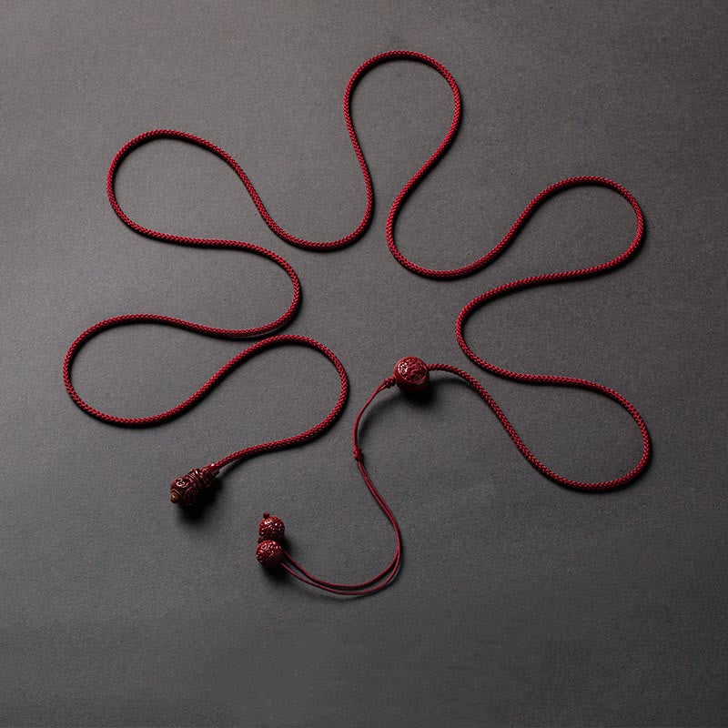 Buddhist Blessing Natural Cinnabar Chinese Zodiac Gourd Calm Blessing Red String Belly Chain