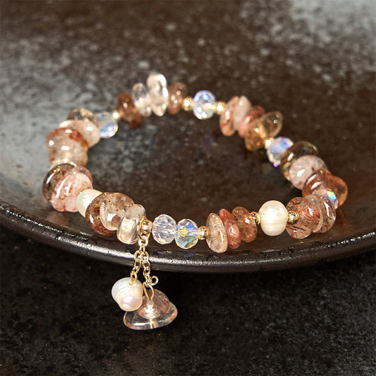 Buddhist Blessing Natural Super Seven Crystal Irregular Small Pieces Positive Bracelet