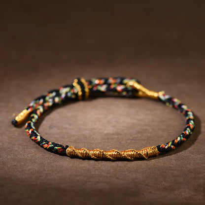 Buddhist Blessing Handmade Chinese Zodiac Natal Buddhist Blessing Luck Strength Braided Rope Bracelet