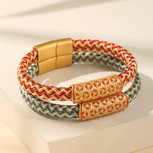 Buddhist Blessing Tibetan Hot Wheels Various Colors Rope Diamond Knot Luck Buckle Bracelet