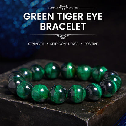 Buddhist Blessing Tiger Eye Growth Healing Energy Bracelet