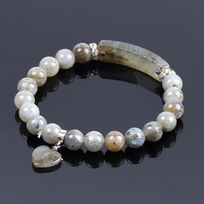 Buddhist Blessing Natural Quartz Love Heart Healing Beads Bracelet