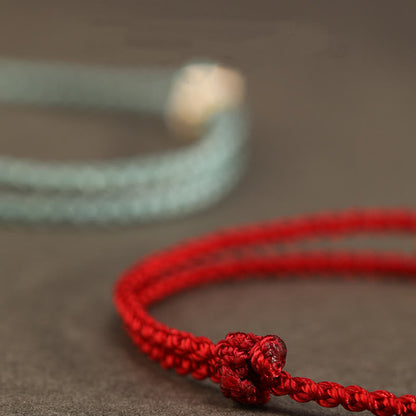 Buddhist Blessing 999 Gold Year of the Snake Eternal Endless Knot Infinity Handmade Luck Bracelet