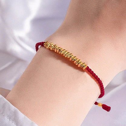 Buddhist Blessing 999 Gold Small Gold Pieces Design Handmade Protection Braided Rope Bracelet
