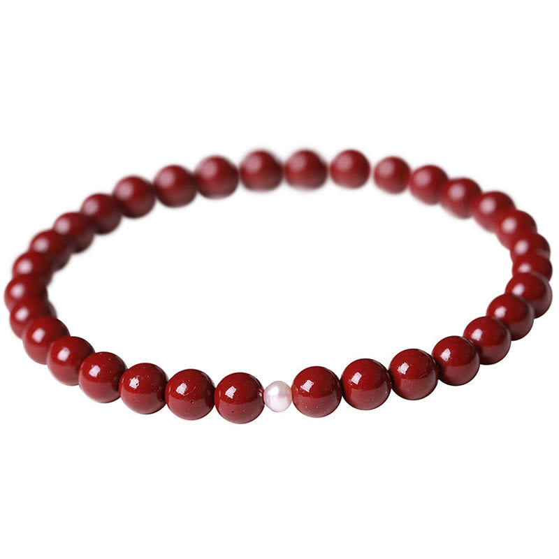 Buddhist Blessing Gourd Pearl Cinnabar Blessing Beads Bracelet