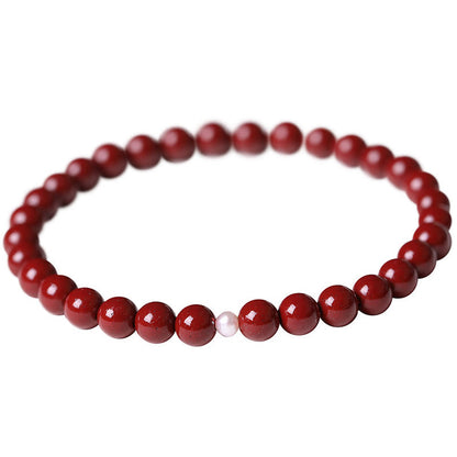 Buddhist Blessing Gourd Pearl Cinnabar Blessing Beads Bracelet