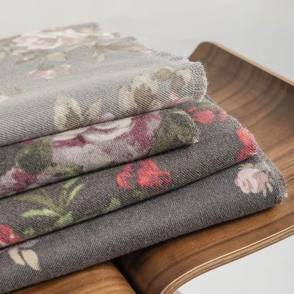 Buddhist Blessing Tibetan Rose Flower Garden Shawl Fall Winter Cozy Scarf Wrap