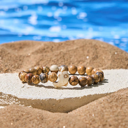 Buddhist Blessing Natural Various Stones Dolphin Spiritual Balance Bracelet