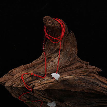 Buddhist Blessing Chinese Zodiac Natural Garnet Peace Buckle Blessing Red String Belly Chain