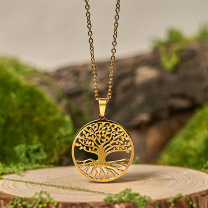 Buddhist Blessing The Tree Of Life Titanium Steel Enlightenment Necklace Pendant