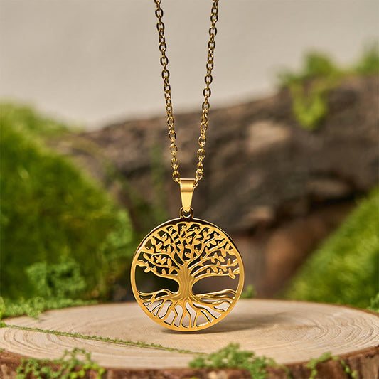 Buddhist Blessing The Tree Of Life Titanium Steel Enlightenment Necklace Pendant