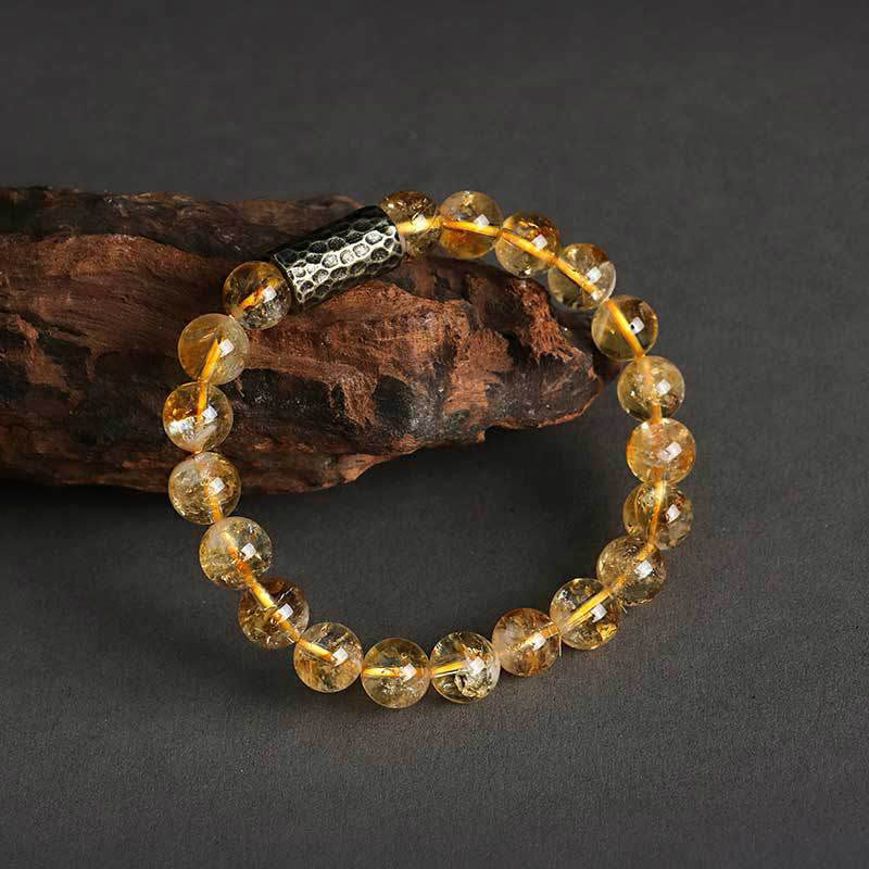 Buddhist Blessing Citrine Sandalwood Bodhi Seed Protection Double Wrap Bracelet