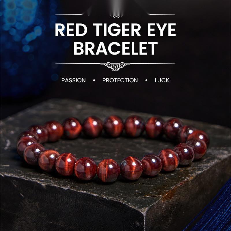 Buddhist Blessing Natural Tiger Eye Healing Bead Bracelet