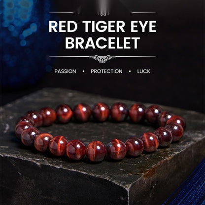 Buddhist Blessing Natural Tiger Eye Healing Bead Bracelet