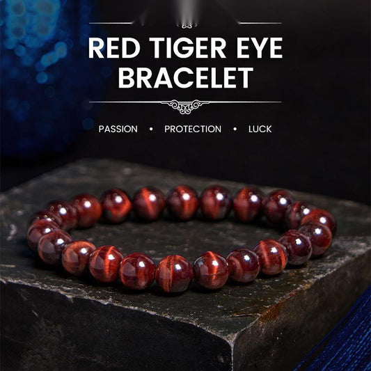 Buddhist Blessing Natural Tiger Eye Healing Bead Bracelet