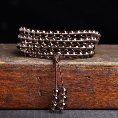 Buddhist Blessing 108 Mala Beads Black Obsidian lce Obsidian Fulfilment Bracelet