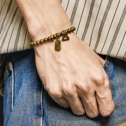 Buddhist Blessing Retro Pure Copper Brass Luck Bracelet