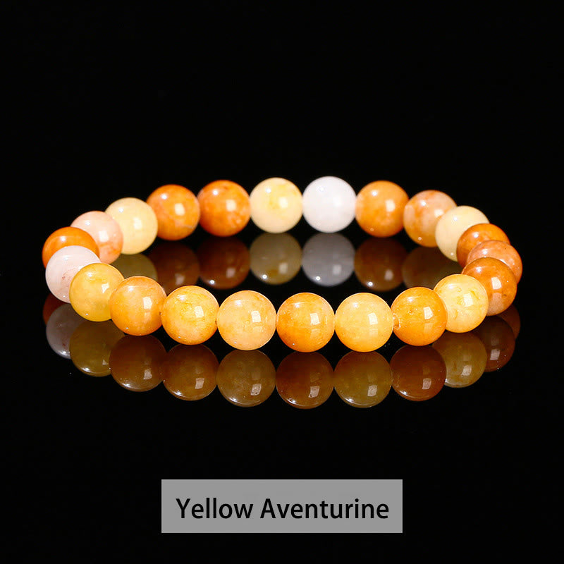 Buddhist Blessing Various Crystal Stone Amethyst Green Aventurine Rose Quartz Healing Bracelet