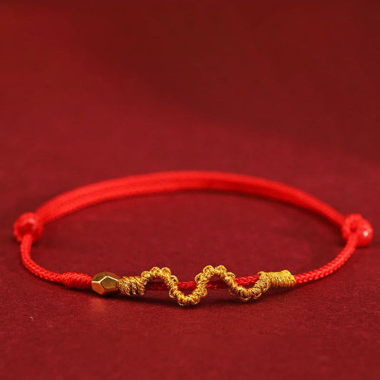 Buddhist Blessing 999 Gold Year of the Snake Handmade Luck Strength Braided Bracelet Anklet