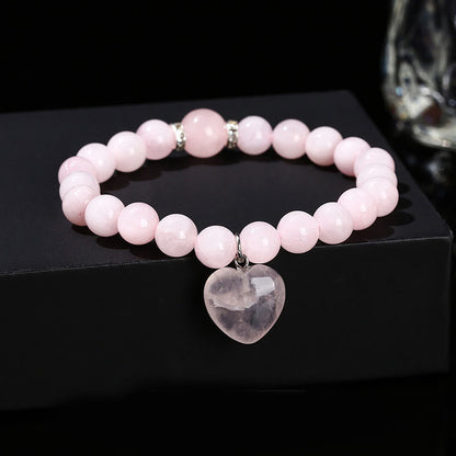 Buddhist Blessing Various Crystal Green Aventurine Love Heart Balance Bracelet