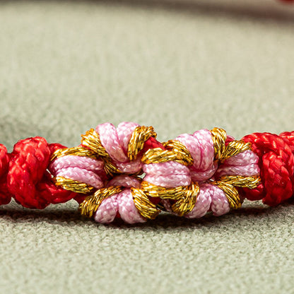 Buddhist Blessing Jade Luck Abundance Red String Bracelet