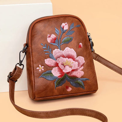 Buddhist Blessing Lotus Su Embroidery Journey Shopping Purse Shoulder Bag Crossbody Bag